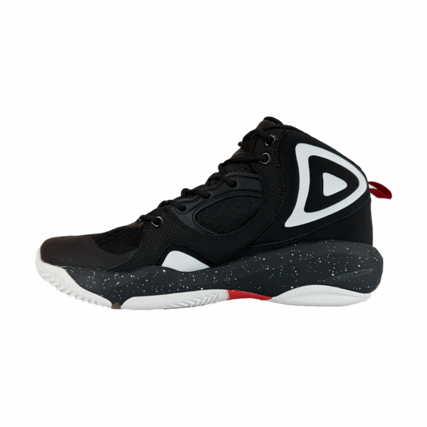 TENIS NEGROS ROJOS BLANCOS NIÑO BOTA SHAQ BASQUETBALL - Imagen 2