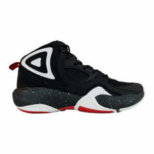 TENIS NEGROS ROJOS BLANCOS NIÑO BOTA SHAQ BASQUETBALL
