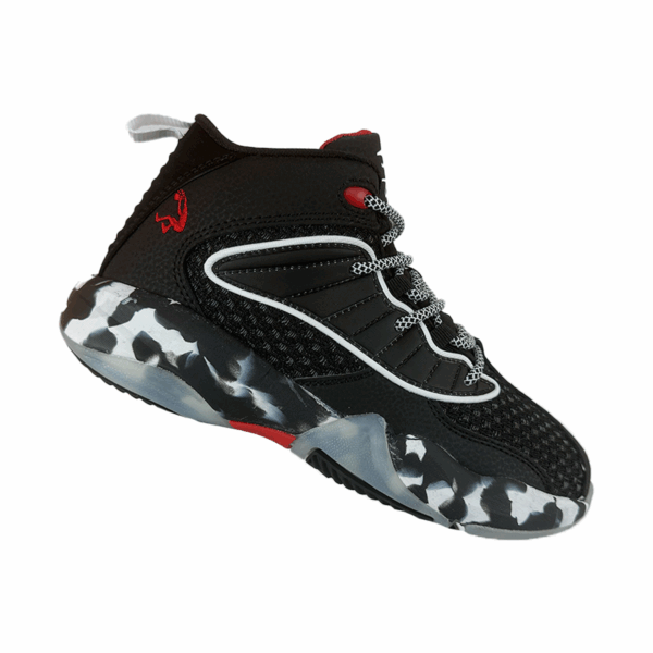 TENIS NEGROS BLANCOS ROJOS NIÑOS SHAQ SPEED DEMON MID BASQUETBALL - Imagen 6