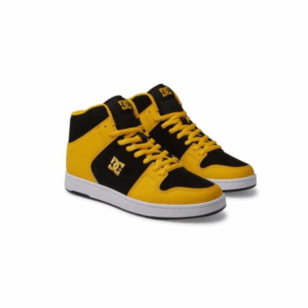 TENIS NEGROS HOMBRE AMARILLOS BOTA DC SHOES MANTECA HI - Imagen 2