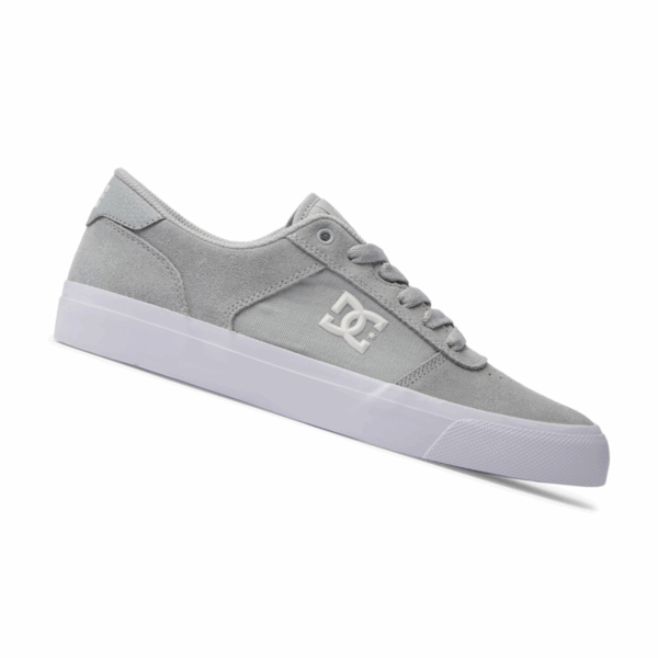 Tenis Para Hombre Gris Blanco Dc Shoes Teknic Gamuza - Imagen 7