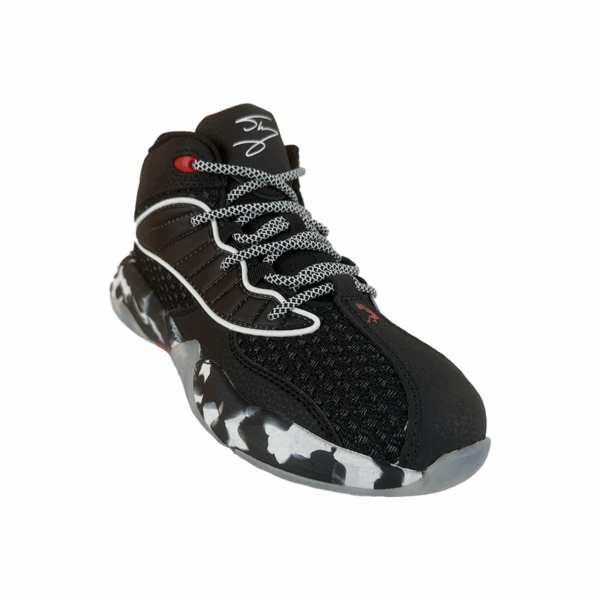TENIS NEGROS BLANCOS ROJOS NIÑOS SHAQ SPEED DEMON MID BASQUETBALL - Imagen 2