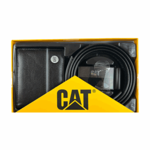 Cartera Cinturon Para Hombre Kit CAT Negro Sintetico