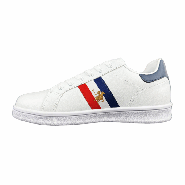 TENIS HOMBRE BLANCOS AZUL ROJO POLO CASUALES - Imagen 2