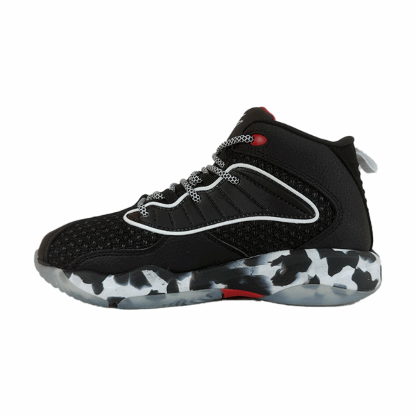 TENIS NEGROS BLANCOS ROJOS NIÑOS SHAQ SPEED DEMON MID BASQUETBALL - Imagen 5