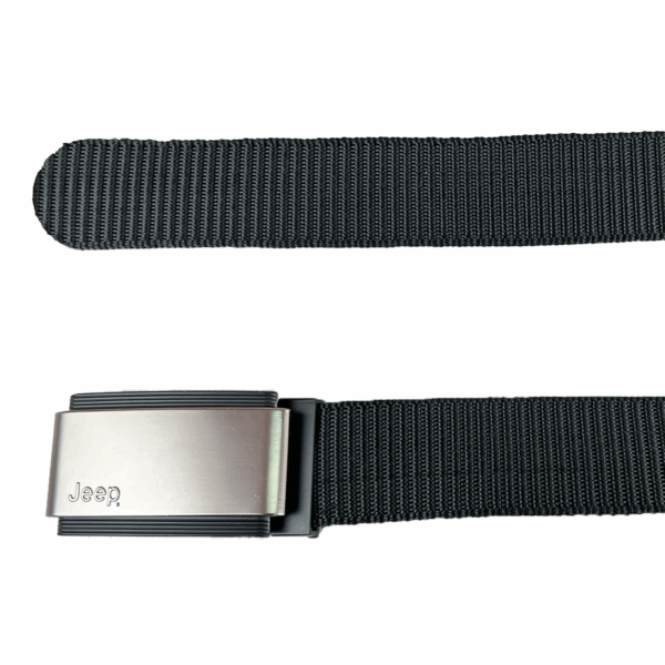 Cinturon Hombre negro Ajustable Jeep tela - Imagen 2
