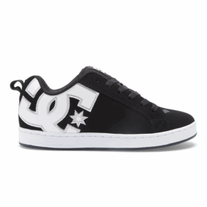 Tenis mujer negros blancos dc shoes court graffik