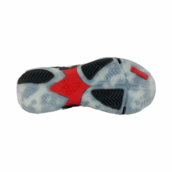 TENIS NEGROS BLANCOS ROJOS NIÑOS SHAQ SPEED DEMON MID BASQUETBALL - Imagen 3