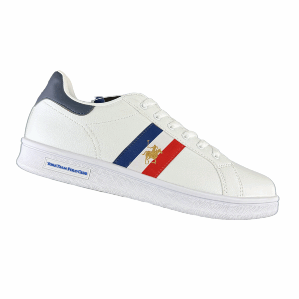 TENIS HOMBRE BLANCOS AZUL ROJO POLO CASUALES - Imagen 7