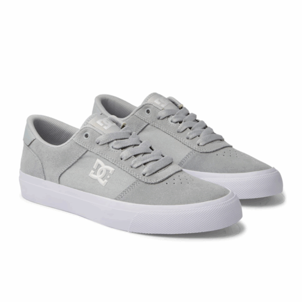 Tenis Para Hombre Gris Blanco Dc Shoes Teknic Gamuza - Imagen 2