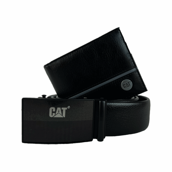 Cartera Cinturon Para Hombre Kit CAT Negro Sintetico - Imagen 7