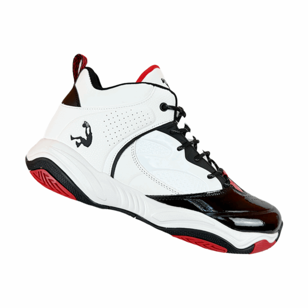 TENIS BLANCOS NEGROS ROJOS NIÑO SHAQ BOTA BASQUETBALL - Imagen 5